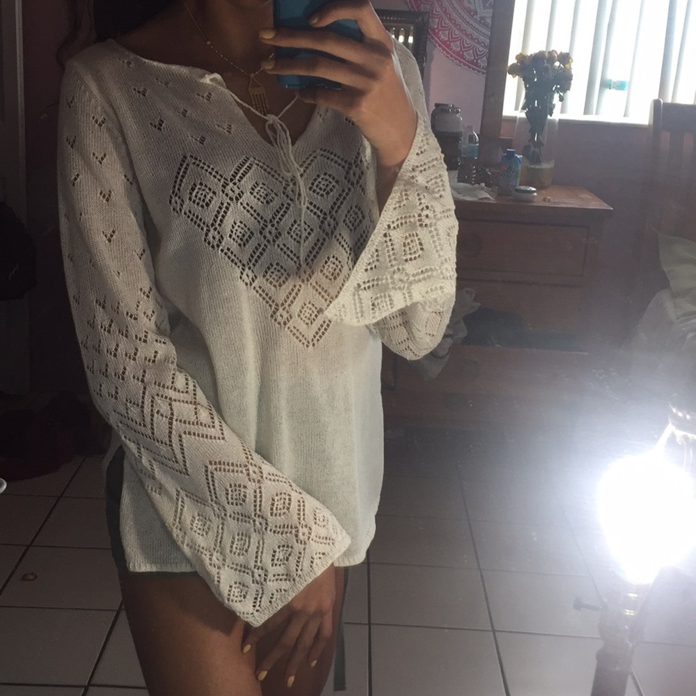 Crochet beach cover up / top